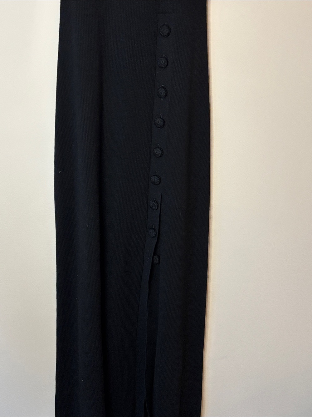 Sezane Black Sleeveless Maxi Dress Side Button Placket - Picture 4 of 8